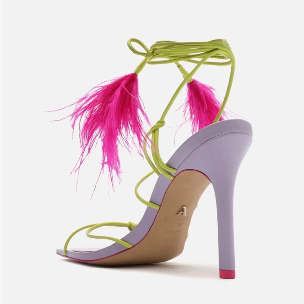 Arezzo Vibrant Feathered Women's Sandals - Picture 5 of 10